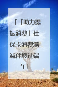 「助力提振消费」社保卡消费满减伴您过端午
