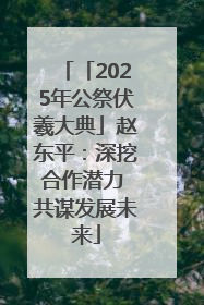 「2025年公祭伏羲大典」赵东平：深挖合作潜力 共谋发展未来