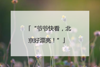 “爷爷快看，北京好漂亮！”