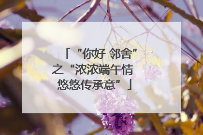 “你好 邻舍”之“浓浓端午情 悠悠传承意”