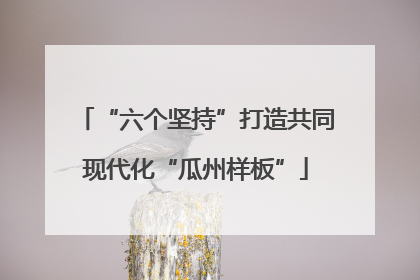 “六个坚持”打造共同现代化“瓜州样板”