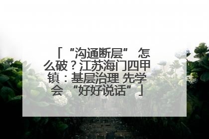 “沟通断层” 怎么破？江苏海门四甲镇：基层治理 先学会 “好好说话”