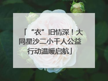 “衣”旧情深！大同星沙二小千人公益行动温暖启航