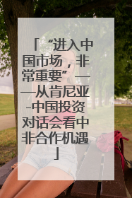 “进入中国市场，非常重要”——从肯尼亚-中国投资对话会看中非合作机遇