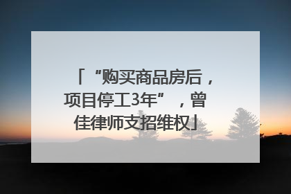 “购买商品房后，项目停工3年”，曾佳律师支招维权
