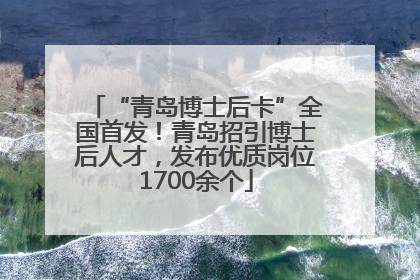 “青岛博士后卡”全国首发！青岛招引博士后人才，发布优质岗位1700余个