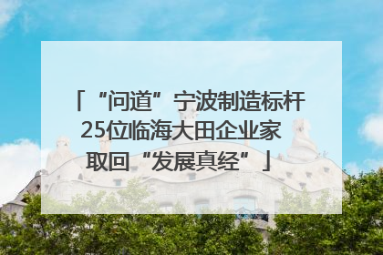 “问道”宁波制造标杆 25位临海大田企业家取回“发展真经”