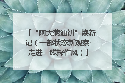 “阿大葱油饼”焕新记（干部状态新观察·走进一线探作风）