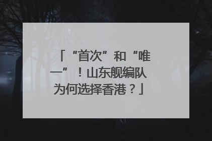 “首次”和“唯一”！山东舰编队为何选择香港？