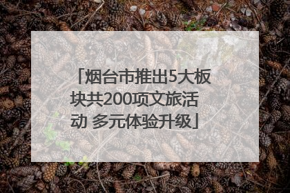 烟台市推出5大板块共200项文旅活动 多元体验升级