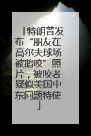 特朗普发布“朋友在高尔夫球场被鹅咬”照片，被咬者疑似美国中东问题特使