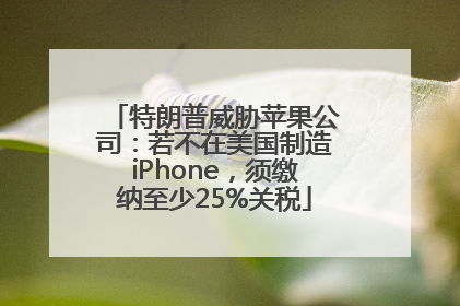 特朗普威胁苹果公司：若不在美国制造iPhone，须缴纳至少25%关税
