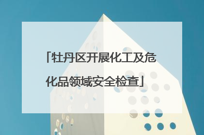牡丹区开展化工及危化品领域安全检查