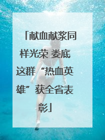 献血献浆同样光荣 娄底这群“热血英雄”获全省表彰