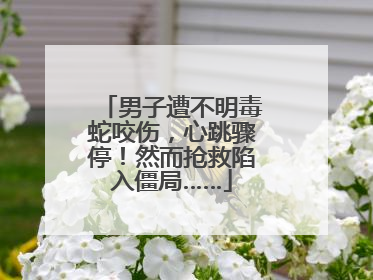 男子遭不明毒蛇咬伤，心跳骤停！然而抢救陷入僵局……