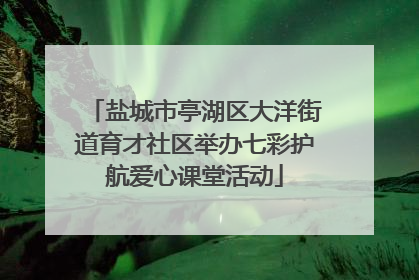 盐城市亭湖区大洋街道育才社区举办七彩护航爱心课堂活动