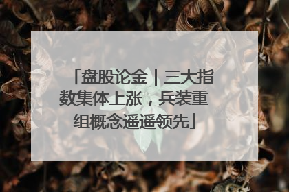 盘股论金｜三大指数集体上涨，兵装重组概念遥遥领先