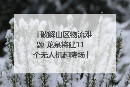 破解山区物流难题 龙泉将建11个无人机起降场