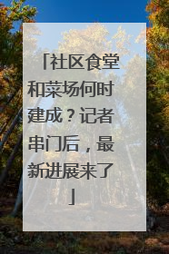 社区食堂和菜场何时建成？记者串门后，最新进展来了