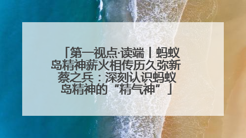 第一视点·读端丨蚂蚁岛精神薪火相传历久弥新 蔡之兵：深刻认识蚂蚁岛精神的“精气神”