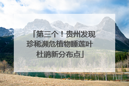第三个！贵州发现珍稀濒危植物睡莲叶杜鹃新分布点