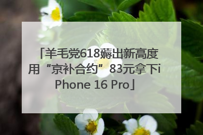 羊毛党618薅出新高度 用“京补合约”83元拿下iPhone 16 Pro