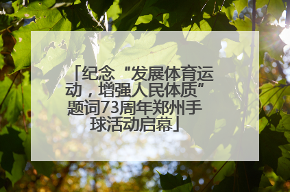 纪念“发展体育运动，增强人民体质”题词73周年郑州手球活动启幕