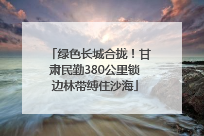 绿色长城合拢！甘肃民勤380公里锁边林带缚住沙海