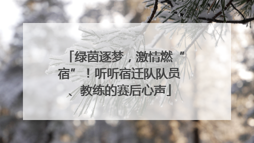 绿茵逐梦，激情燃“宿”！听听宿迁队队员、教练的赛后心声
