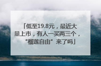 低至19.8元，最近大量上市，有人一买两三个，“榴莲自由”来了吗