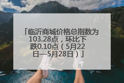 临沂商城价格总指数为103.28点，环比下跌0.10点（5月22日—5月28日）