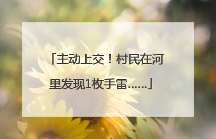主动上交！村民在河里发现1枚手雷……