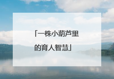一株小葫芦里的育人智慧