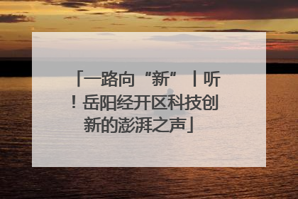 一路向“新”丨听！岳阳经开区科技创新的澎湃之声