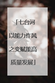 七台河 以能力作风之变赋能高质量发展