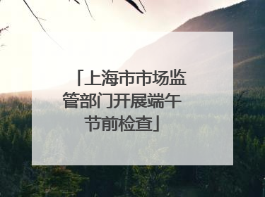 上海市市场监管部门开展端午节前检查