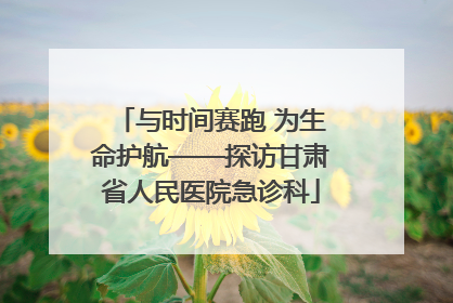 与时间赛跑 为生命护航——探访甘肃省人民医院急诊科