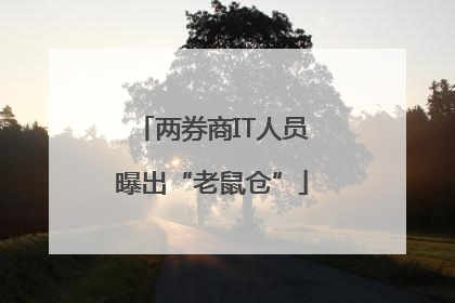 两券商IT人员曝出“老鼠仓”