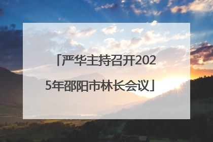 严华主持召开2025年邵阳市林长会议