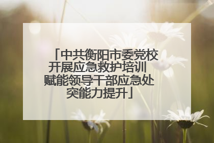 中共衡阳市委党校开展应急救护培训 赋能领导干部应急处突能力提升
