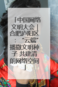 中国网络文明大会｜合肥庐阳区：“云端”播撒文明种子 共建清朗网络空间