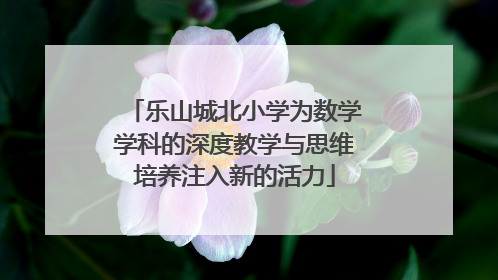 乐山城北小学为数学学科的深度教学与思维培养注入新的活力