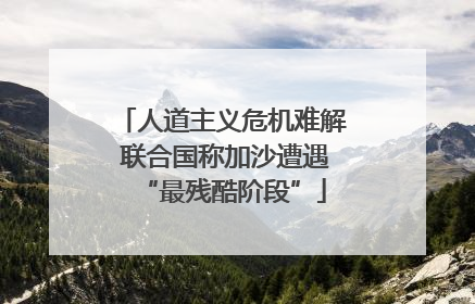 人道主义危机难解 联合国称加沙遭遇“最残酷阶段”
