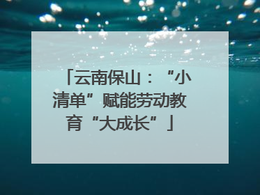 云南保山：“小清单”赋能劳动教育“大成长”
