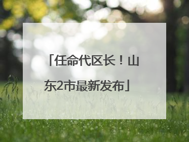 任命代区长！山东2市最新发布