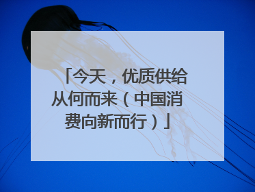 今天，优质供给从何而来（中国消费向新而行）