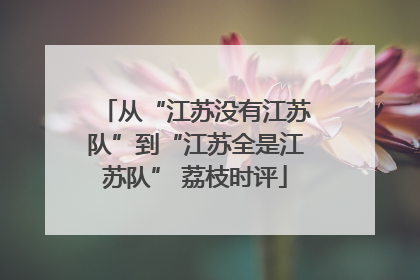 从“江苏没有江苏队”到“江苏全是江苏队” 荔枝时评