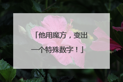 他用魔方，变出一个特殊数字！