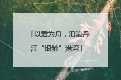 以爱为舟，泊靠丹江“银龄”港湾