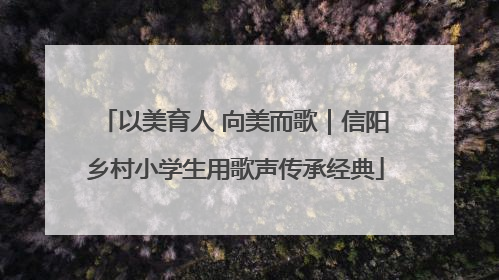 以美育人 向美而歌｜信阳乡村小学生用歌声传承经典